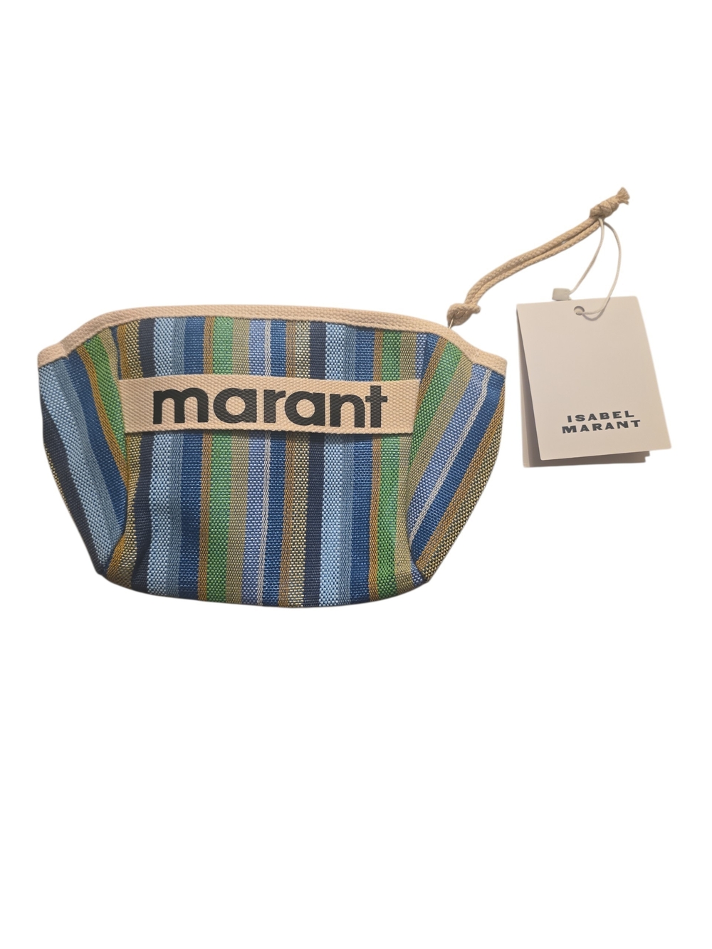 Marant Striped Cosmetic Pouch in Blue & Green NWT
